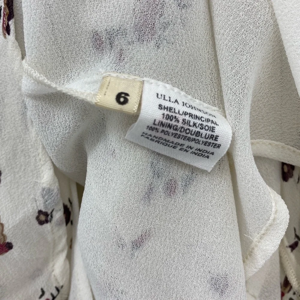 Ulla Johnson Embroidered Chiffon Silk Leena Floral Print Midi Dress - Picture 13 of 13
